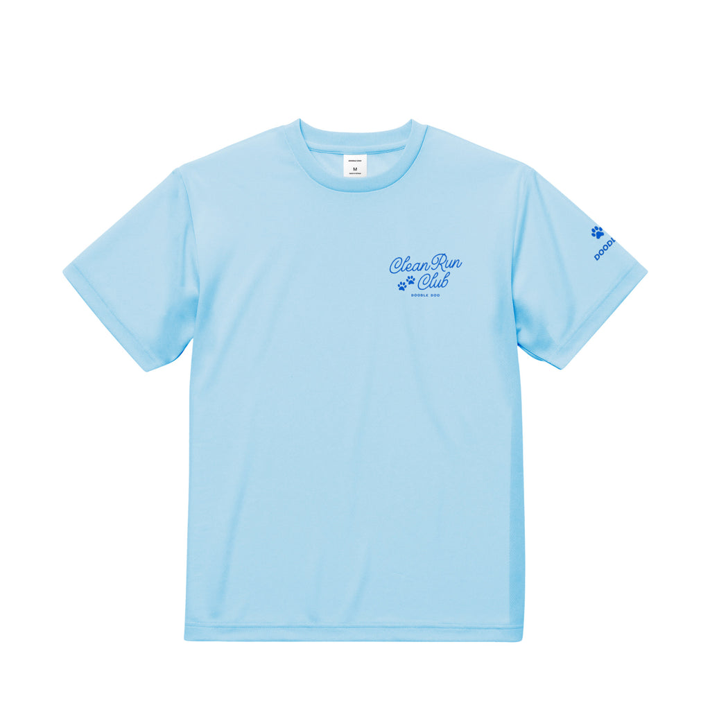 My dog is fast, but I'm not ドライTシャツ｜胸ロゴ＆バックプリント light-blue image