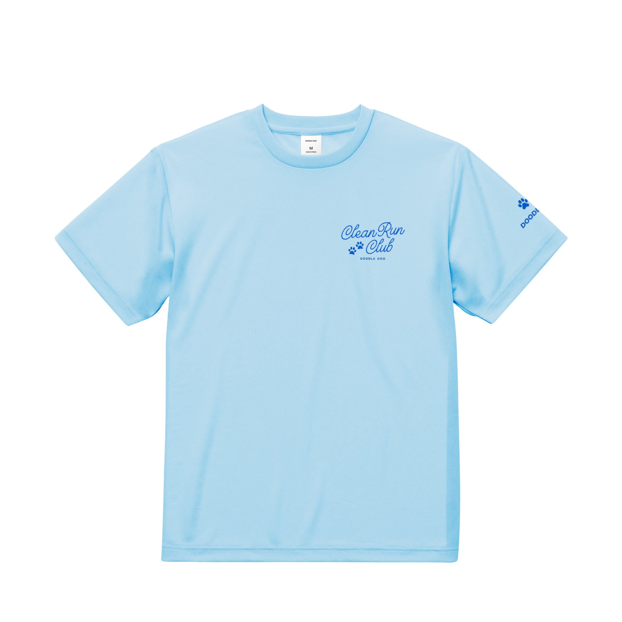 My dog is fast, but I'm not ドライTシャツ｜胸ロゴ＆バックプリント light-blue image
