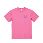 My dog is fast, but I'm not ドライTシャツ｜胸ロゴ＆バックプリント pink image