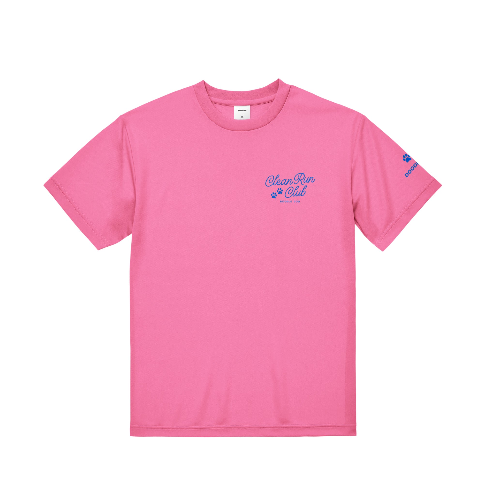 My dog is fast, but I'm not ドライTシャツ｜胸ロゴ＆バックプリント pink image