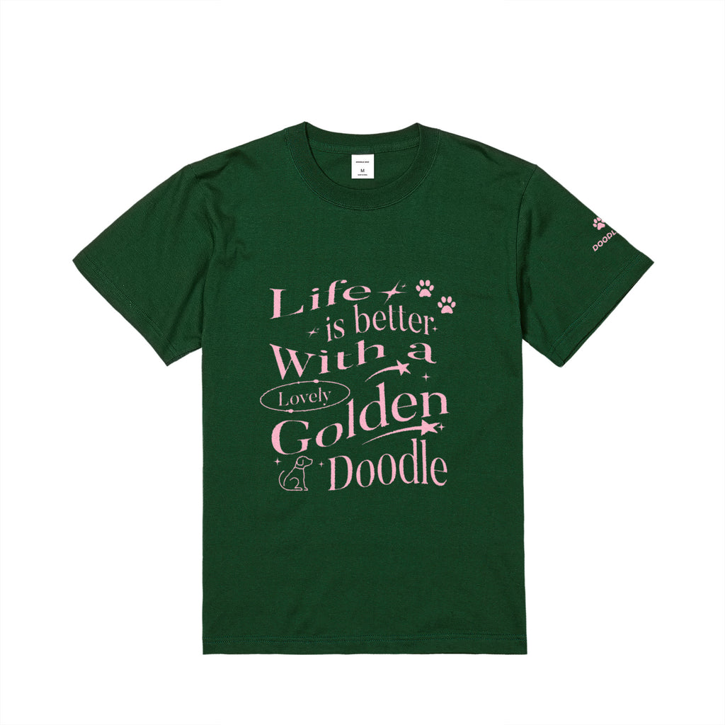 LIFE IS BETTER WITH A GOLDEN DOODLE｜グラフィックデザインT ivy-green image