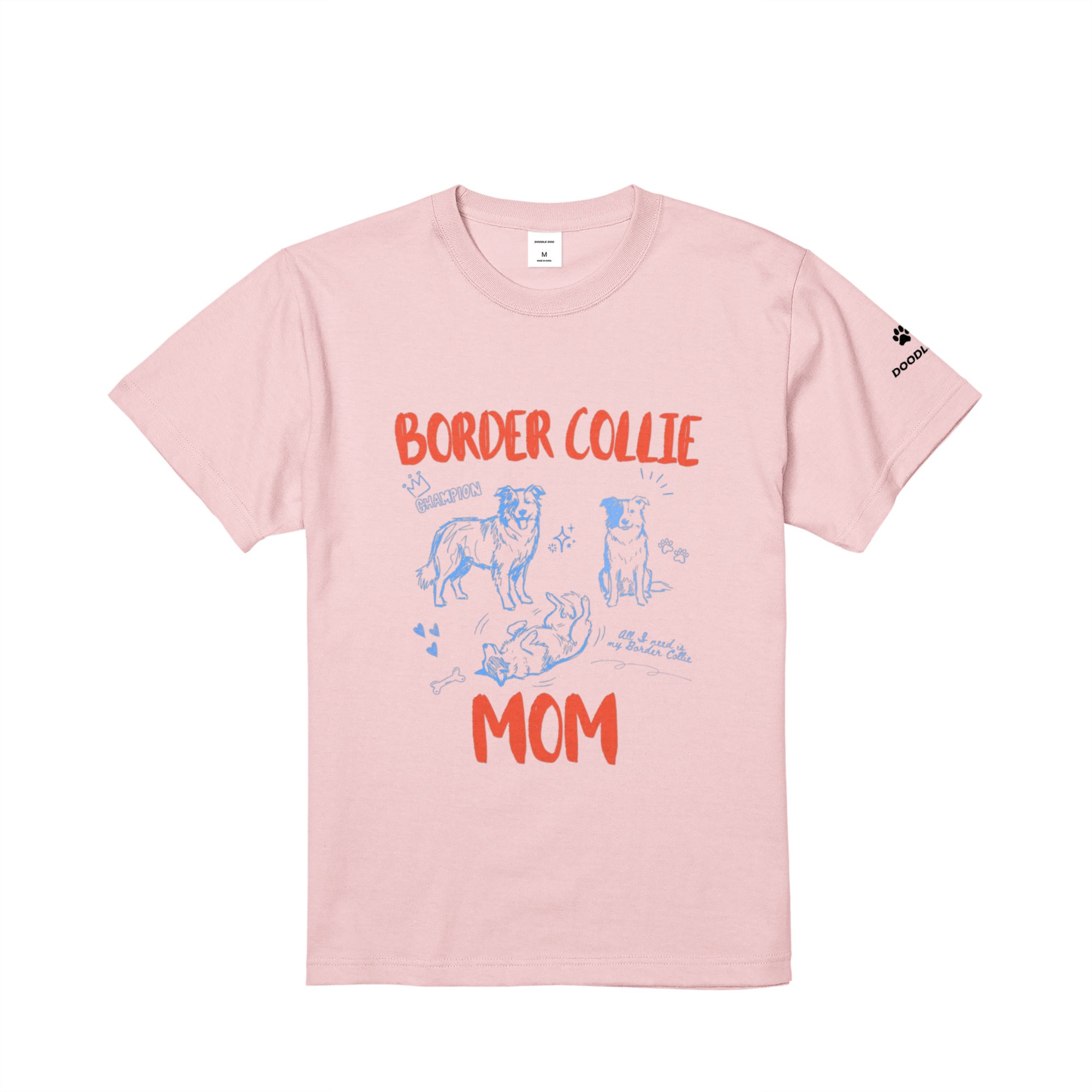 BORDER COLLIE MOM｜ボーダーコリー マム グラフィックT baby-pink image
