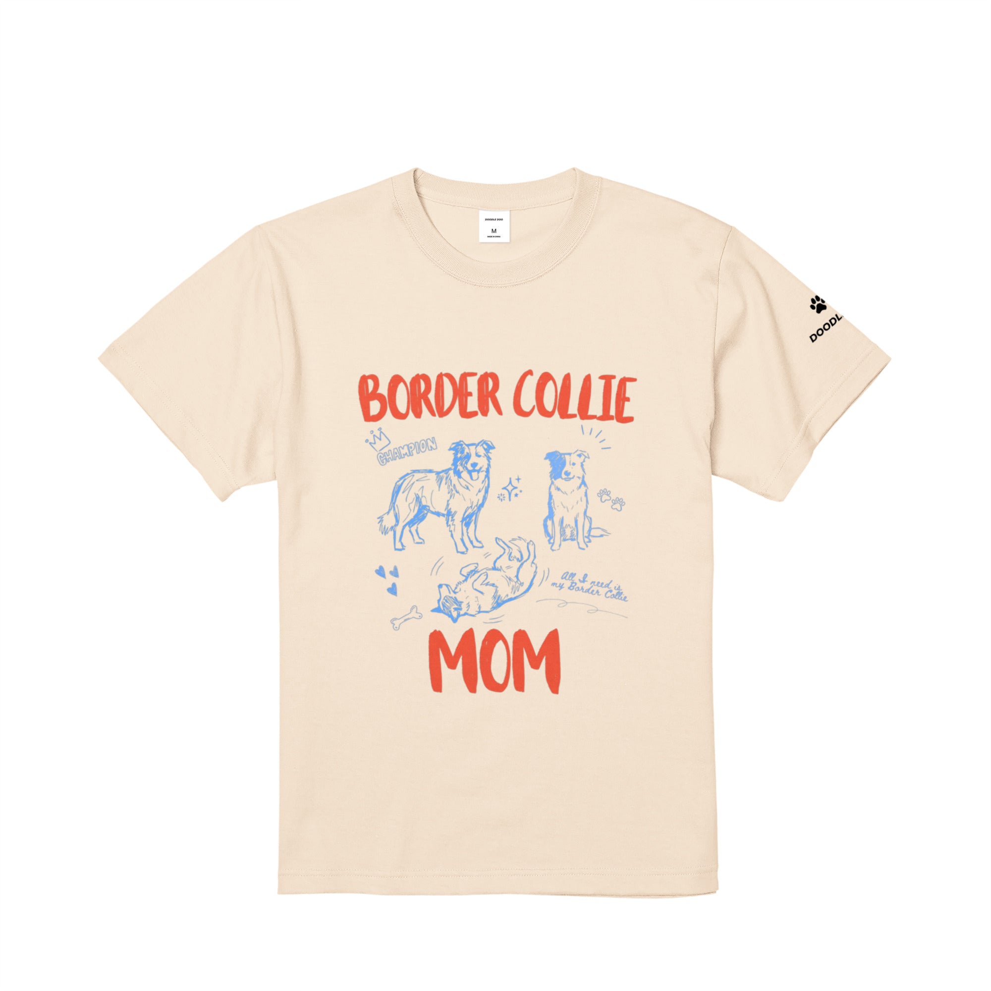 BORDER COLLIE MOM｜ボーダーコリー マム グラフィックT natural image