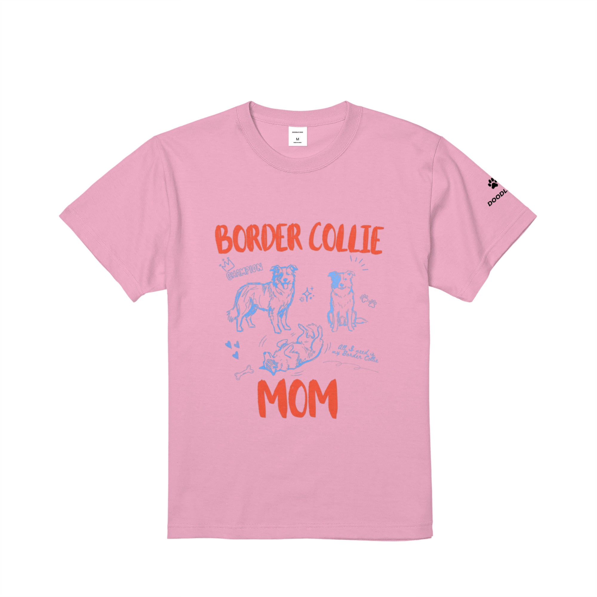 BORDER COLLIE MOM｜ボーダーコリー マム グラフィックT pink image