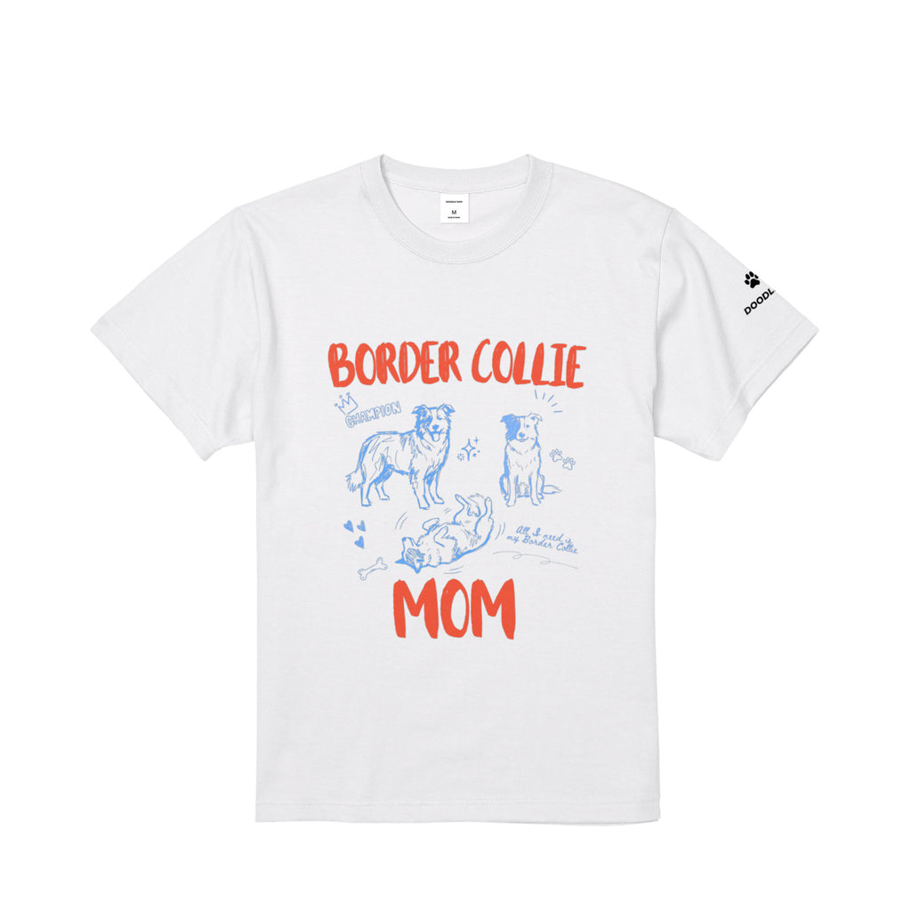BORDER COLLIE MOM｜ボーダーコリー マム グラフィックT white image