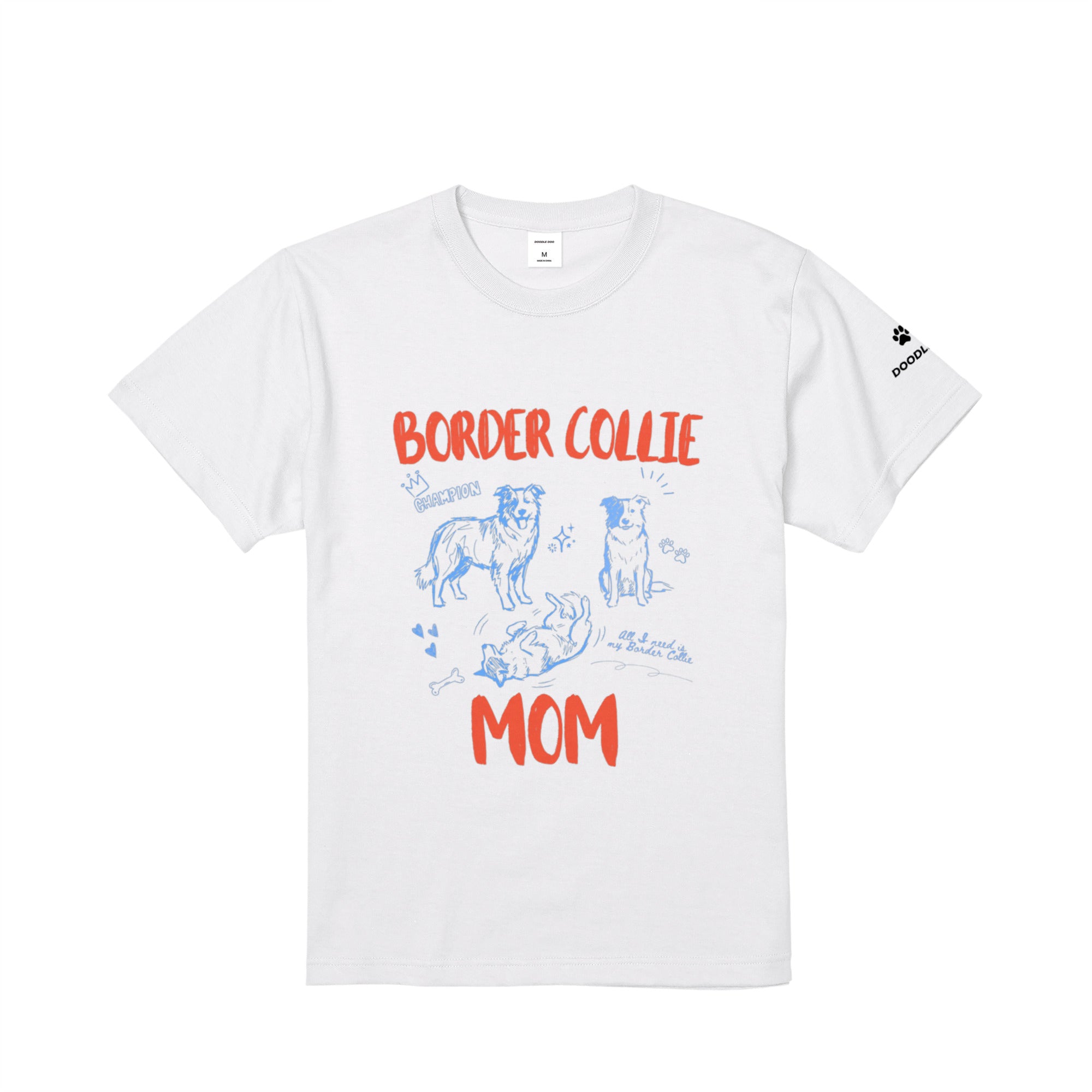 BORDER COLLIE MOM｜ボーダーコリー マム グラフィックT white image