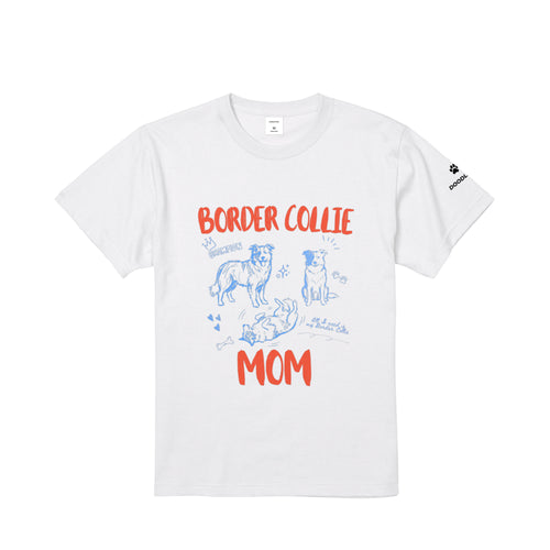 BORDER COLLIE MOM｜ボーダーコリー マム グラフィックT white image