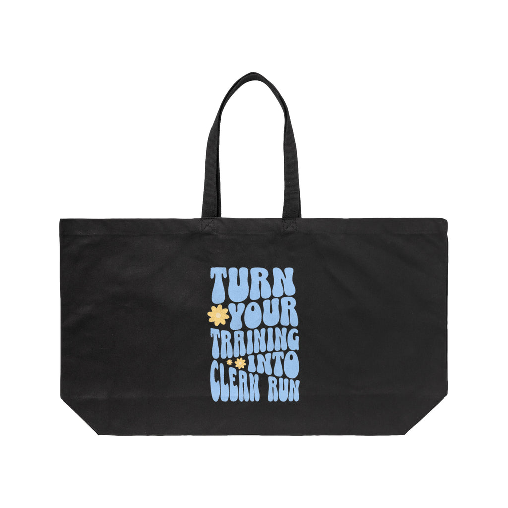 TURN YOUR TRAINING INTO A CLEAN RUN｜ビッグキャンバストートバッグ black image