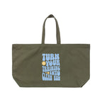 TURN YOUR TRAINING INTO A CLEAN RUN｜ビッグキャンバストートバッグ olive-green image
