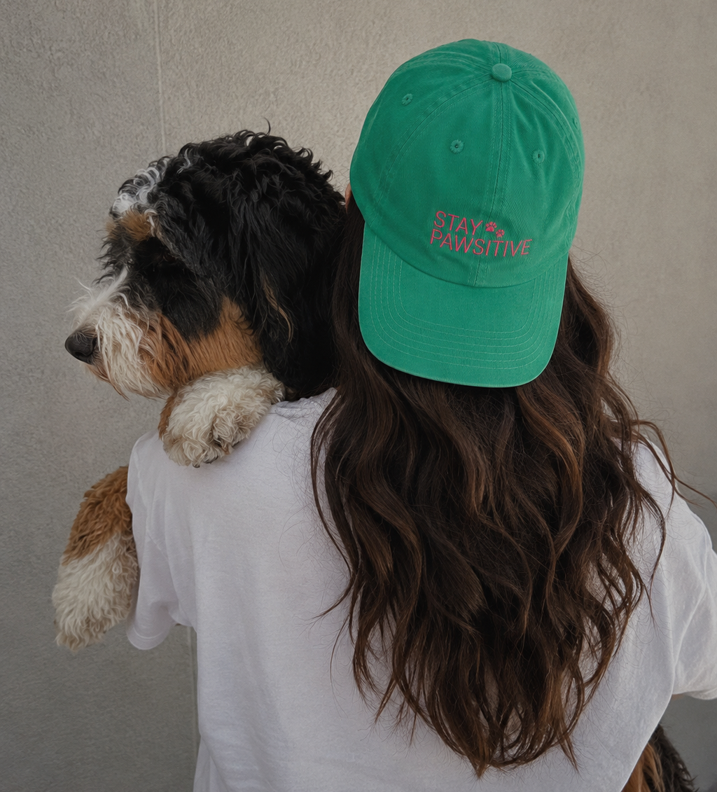 STAY PAWSITIVE カラフルキャップ